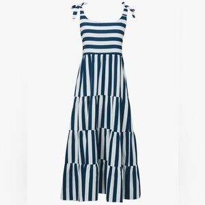 Fashion Striped Print Sleeveless Maxi Dress  Size L EUC